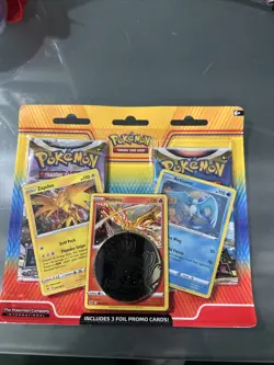 Pokemon TCG Zapdos Moltres Articuno 2 Booster Packs & Coin - Sealed 820650851438 - Image 1
