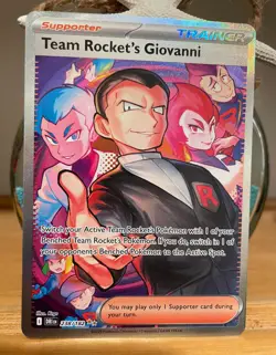 Pokemon TCG Team Rocket's Giovanni 238/182 Destined Rivals Holo SIR Card NM - Image 1