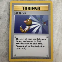 Scoop Up - 78/102 - Pokemon Base Set Shadowless Rare Card WOTC LP/ MP - Image 1