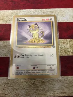 1999 Pokemon TCG Meowth Jungle Gold Bordered Promo Card 56/64 - Image 1