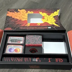 Pokemon Team Rocket's Moltres UPC Box, Mat, Deck Box, Coin (NO PACKS OR PROMOS) - Image 1