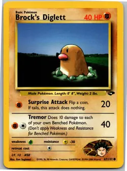 Brock's Diglett - Gym Challenge 067/132 - Common - NM Pokemon TCG - Image 1