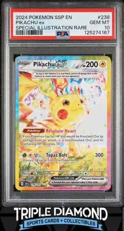2024 Pokemon Surging Sparks #238 Pikachu Ex Special Illustr Rare PSA 10 FDP56 - Image 1