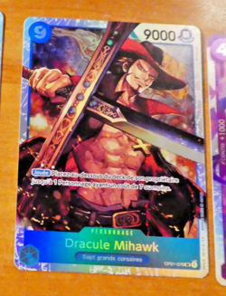 ONE PIECE CARD RARE HOLO GAME CARTE FRANCAISE Dracule Mihawk OP01-070 SR FR MINT - Image 1
