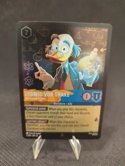 Disney Lorcana TCG Ludwig von Drake All Around Expe Foil 7/204 - Image 1
