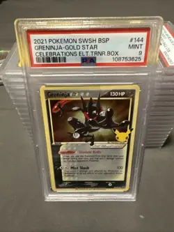 Greninja Gold Star SWSH144 Celebrations ETB Promo Pokemon Card PSA 9 Mint - Image 2