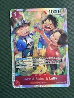 Ace & Sabo & Luffy OP13-007 Carrying On His Will Foil TCG SR One piece card - Image 1