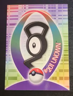 2001 Topps Pokemon Topps Johto League Champions Unown #201 Sticker Card - Image 1
