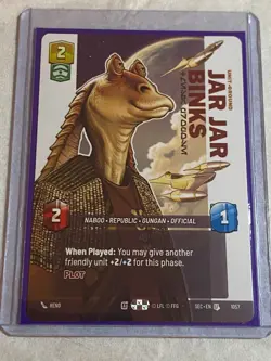 STAR WARS UNLIMITED SEC JAR JAR BINKS #1057 Prestige Card NM - Image 1