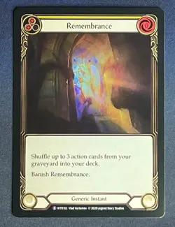 FAB WTR163 Remembrance Generic Instant FOIL Super Rare Flesh and Blood TCG - Image 1