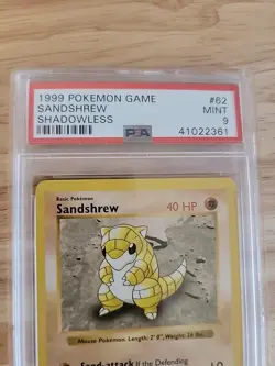 1999 Pokemon Base Set Sandshrew SHADOWLESS PSA 9 #62 - Image 2