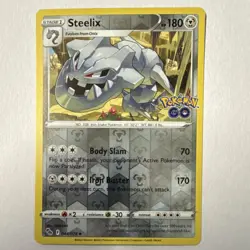 Pokemon Steelix 044/078 GO Reverse Holo Uncommon Card 180 HP English TCG - Image 1