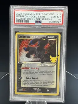 UMBREON GOLD STAR 2021 POKEMON CELEBRATIONS CLASSIC COLLECTION #17 PSA 10 - Image 1