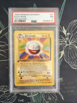 1999 POKEMON SPANISH 1ST ED #21 ELECTRODE PSA 7 - Image 1