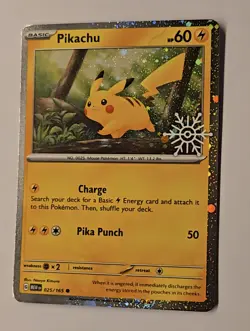 Pikachu Cosmos Holo 025/165 Holiday Calendar Stamp - Image 2