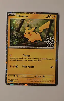 Pikachu Cosmos Holo 025/165 Holiday Calendar Stamp - Image 3