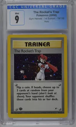 The Rocket's Trap Pokemon 2000 Gym Heroes 1st Edition 19/132 Holo CGC 9 Mint - Image 1