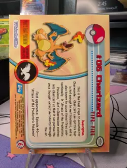 1999 Pokemon Topps TV Charizard #6 Foil 1st Print Blue Logo - Image 3