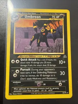 Pokemon TCG Umbreon Neo Discovery Unlimited 32/75 Rare - Image 1