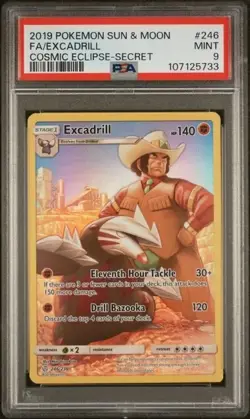 PSA 9 Excadrill #246 2019 Pokemon Sun & Moon Cosmic Eclipse Secret Rare - Image 1