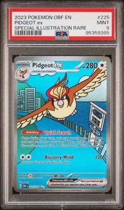 Pidgeot EX 225 PSA 9 2023 Pokemon TCG Obsidian Flames Special Illustration Rare - Image 1