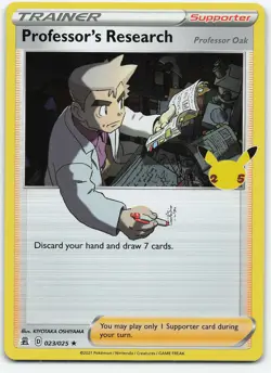 Professor's Research 023/025 Holo Rare Celebrations NM Pokemon - Image 1
