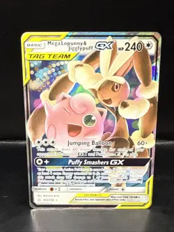 Pokemon Mega Lopunny & Jigglypuff GX 165/236 Cosmic Eclipse NM Ultra Rare - Image 1