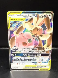 Pokemon Mega Lopunny & Jigglypuff GX 165/236 Cosmic Eclipse NM Ultra Rare - Image 2