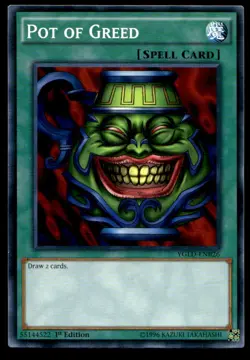 Yu-Gi-Oh TCG Yugi's Legendary Decks #YGLD-ENB26 Pot of Greed 1st Ed. NM - Image 1