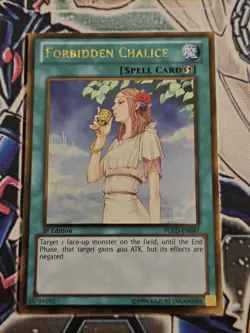 Forbidden Chalice PGLD-EN047 Gold Rare 1st Edition Near Mint Yugioh - Image 1