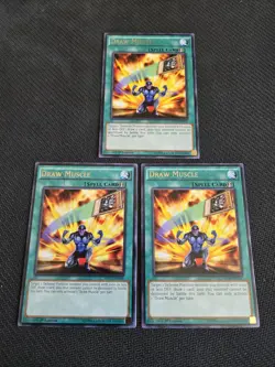3x Draw Muscle x3 NECH-EN057 MP15-EN168 Rare 1st Edition NM Playset Yugioh - Image 1