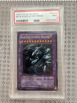 2024 Yu-Gi-Oh! RP01 Blue-Eyes Ultimate Dragon #EN001 Ultimate Rare PSA 9 Mint - Image 1