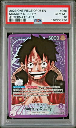 2023 ONE PIECE OP05-AWAKENING OF THE NEW ERA ALT ART #060 MONKEY D. LUFFY PSA 10 - Image 1