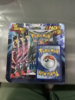 Pokemon TCG Lightning Set 4 Packs + 1 Bonus Card! - Sealed - 3 Paldean Fates!!! - Image 1