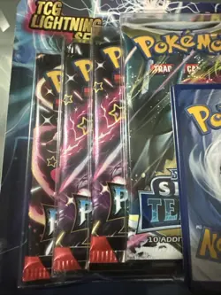 Pokemon TCG Lightning Set 4 Packs + 1 Bonus Card! - Sealed - 3 Paldean Fates!!! - Image 2