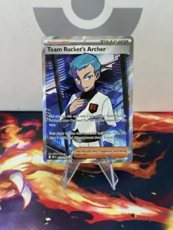 Pokemon TCG Team Rockets Archer Ultra Rare Full Art Card 223/182 Destined Rivals - Image 1