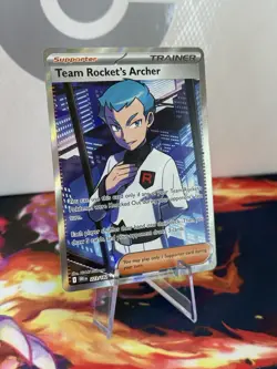 Pokemon TCG Team Rockets Archer Ultra Rare Full Art Card 223/182 Destined Rivals - Image 2