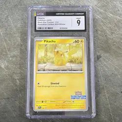 Pokemon Pikachu Illustration Contest Winner 2024 CGC Mint 9 Graded Card BSP - Image 1