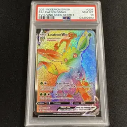 Leafeon VMAX Evolving Skies #204 2021 Secret Rare Holo Graded PSA 10 Pokemon TCG - Image 1