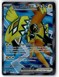 Tapu Koko ex ⭐ 222/182 Holo Ultra Rare Paradox Rift 2023 Pokemon NM - Image 1