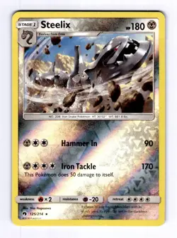 Steelix SM - Lost Thunder #125 (2018) Rare Reverse Holo NM Pokemon - Image 1