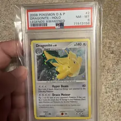 PSA 8 Dragonite Holo Rare Legends Awakened D&P 2008 Pokemon Card #2 - Image 1