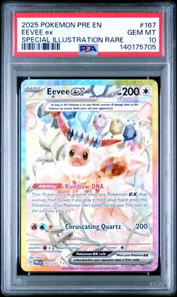 2025 POKEMON PRISMATIC EVOLUTIONS SPECIAL ILLUSTRATION RARE EEVEE EX PSA 10 - Image 1
