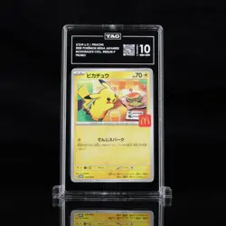 2025 Pokemon Mega Japanese McDonald's Collection Promo Pikachu TAG 10 (986) - Image 1