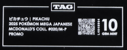 2025 Pokemon Mega Japanese McDonald's Collection Promo Pikachu TAG 10 (986) - Image 3