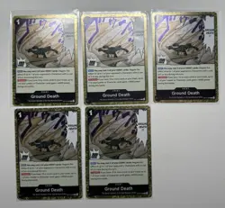 Lot Of 5 Card: Ground Death OP14-096 Rare One Piece The Azure Sea's Seven - Image 1