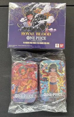 One Piece TCG: Royal Blood Booster Box English OP-10 Sealed + 2 Sealed Tins - Image 1