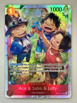 One Piece OP13 Ace & Sabo & Luffy OP13-007 SR TCG English Foil - NM/Mint - Image 1