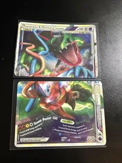 Pokemon Rayquaza and Deoxys Legend Card Top and Bottom - Image 1