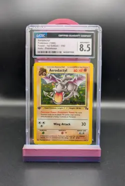 1999 Pokemon Aerodactyl 1/62 1st Edition Holo Card Pre-Release Fossil CGC 8.5 - Image 1